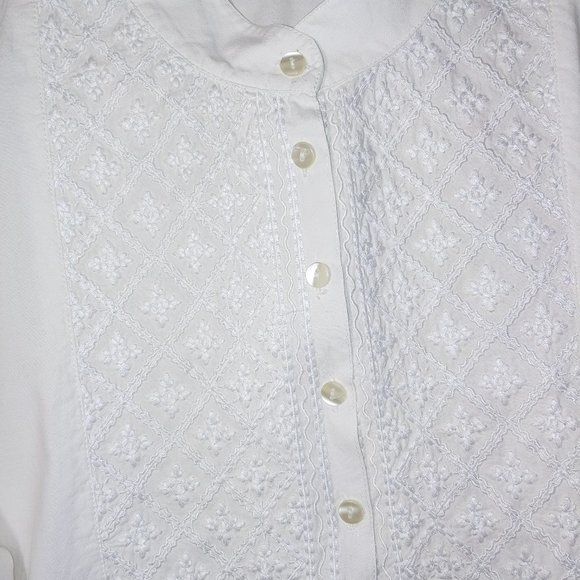 Isabella Bird Embroidered Button Down Long Sleeve Stand Color Shirt Size… - Picture 3 of 5